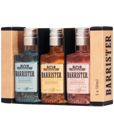 Barrister Gin Mini Set (Blue, Pink, Orange) 3x0.05L Barrister Gin Mini Set (Blue, Pink, Orange) 3x0.05L - Gin | TheHouse